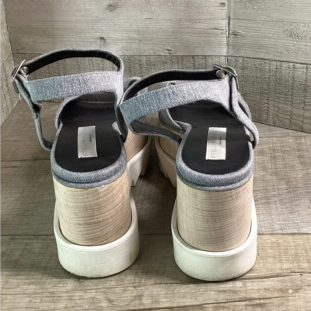 Stella McCartney Grey Platform Sandals with Star Detail